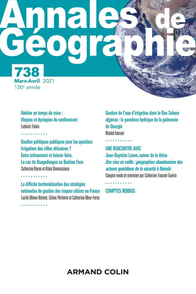Annales de Géographie 738 Mars-Avril 2021 Zeitschrift Natur Armand Colin
