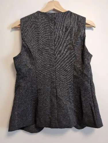 MANGO Damen Anzugweste Gr. S grau meliert Business Weste gefüttert