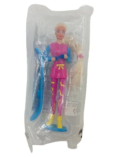 MCDONALD'S Barbie Mädchen mit Ski Actionfigur Pink 10cm Abenteuer