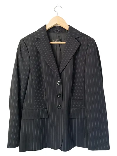 BETTY & CO Damen Blazer Gr. 40 Schwarz Gestreift Business Elegant