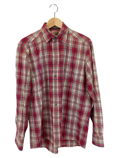 CASA MODA Business Hemd Herren 48/M Rot Kariert Langarm Baumwolle