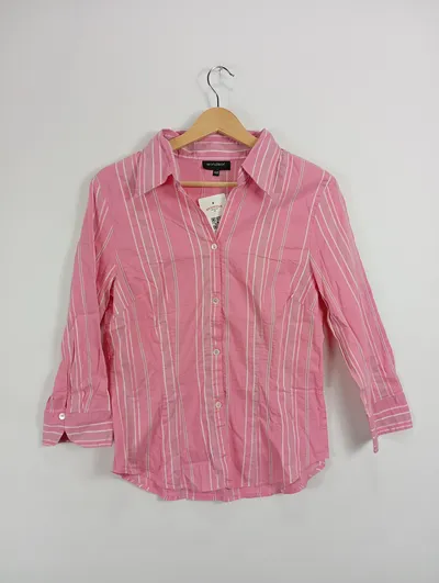 WINDSOR. Bluse Damen Gestreift Business 3/4-Arm Rosa Gr. 40 L