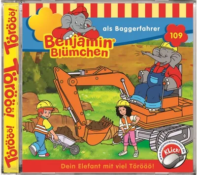 Benjamin Blümchen Hörspiel CD 109 Baggerfahrer Kinder Abenteuer Kiddinx Deutsch