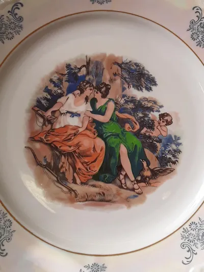 KAHLA Sammelteller Romantisches Motiv Porzellan DDR GDR 24cm