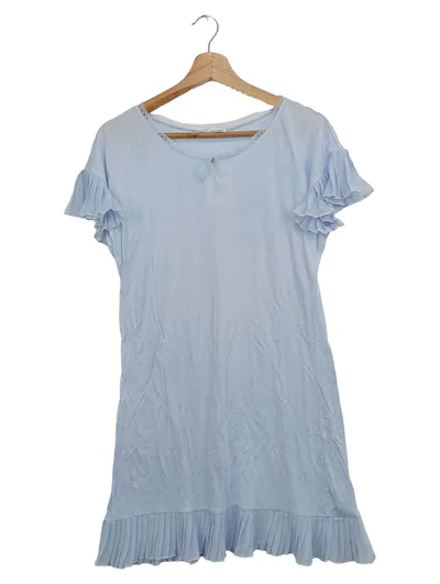 LA PERLA Nachthemd Damen Gr. 40/L Blau Modal Rüschen Spitze