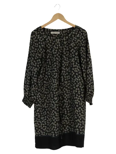 GéRARD DAREL Damen Blusenkleid 38/M Schwarz Blumenmuster Vintage Elegant