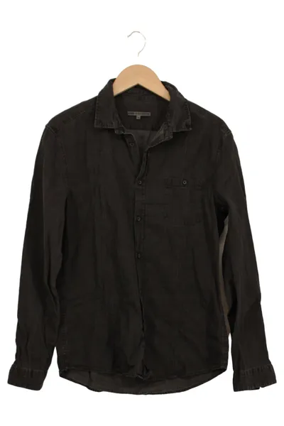 DRYKORN Freizeithemd Herren M Schwarz Casual Langarm Baumwolle