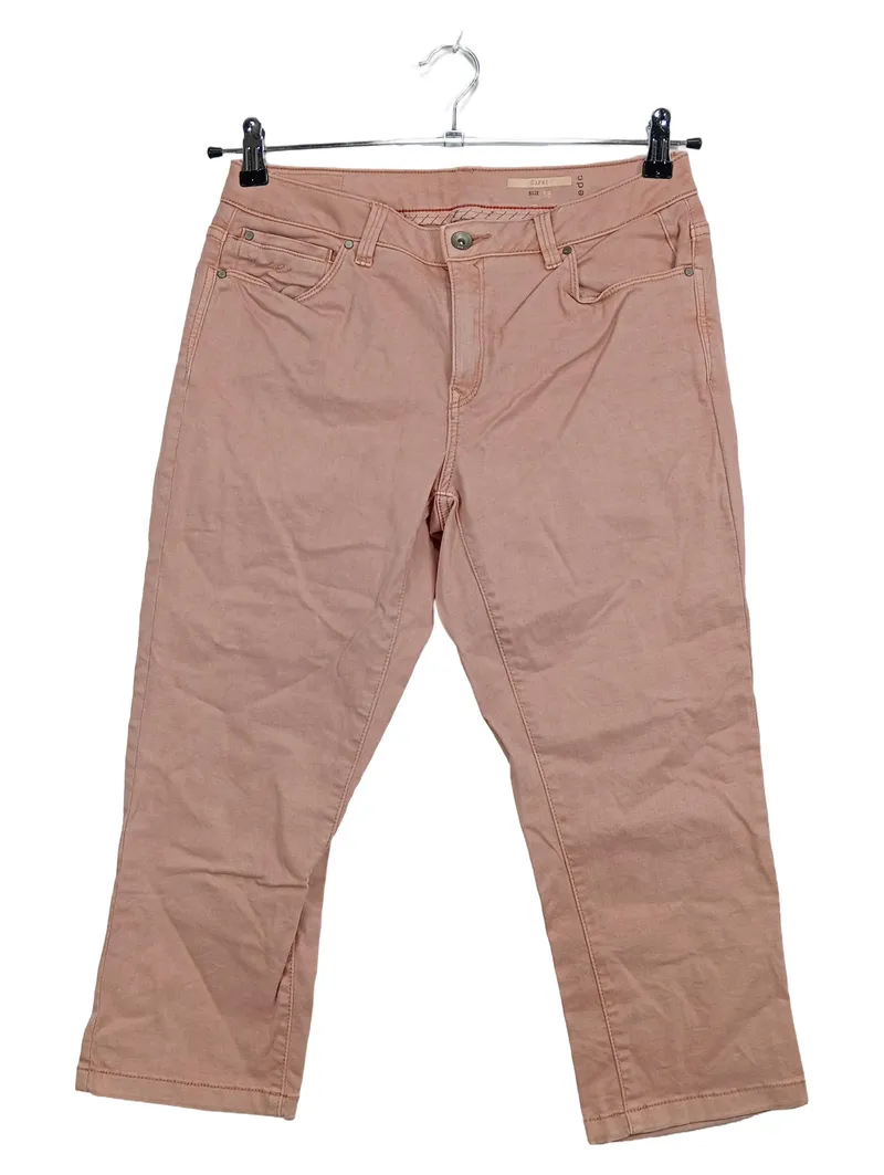 edc by Esprit Damen Capri Hose Rosa Gr. 38 Baumwolle Casual Stretch 1