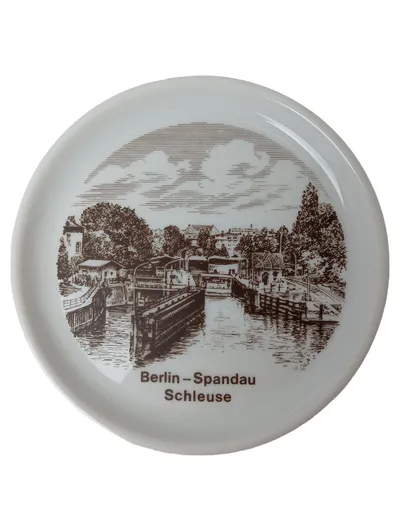 FüRSTENBERG Sammelteller Berlin Spandau Schleuse Porzellan Weiß 10 cm