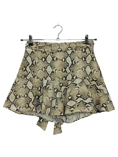 ZARA Basic Damen Minirock Schlangenmuster Gr. S/36 Beige Animal-Print