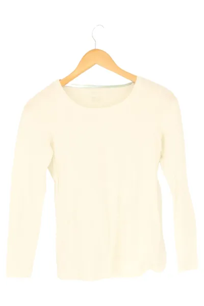 ESMARA BY HEIDI KLUM Damen Langarmshirt Basic Uni Weiß Gr. 36/S