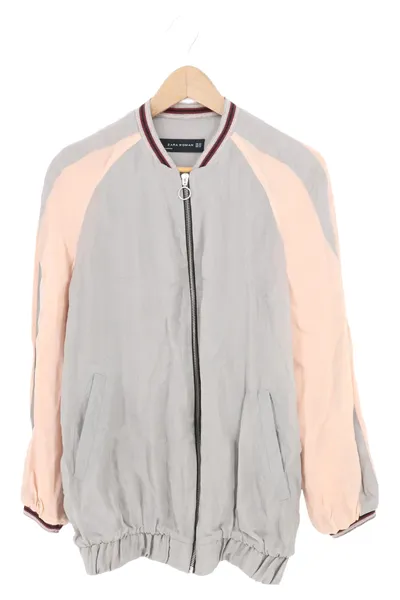 ZARA Damen Blouson Jacke XS 32 Mehrfarbig Polyester Casual Reißverschluss
