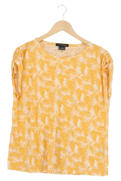MARK ADAM Damen T-Shirt Gelb Palmenmuster Gr. 40/M Casual Tropical