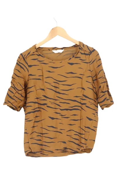 YAYA Damen T-Shirt Gr. 38/M Braun Tierdruck Casual Modern