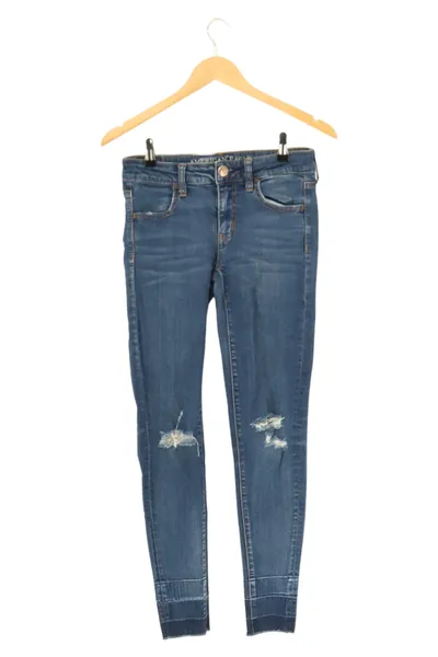 AMERICAN EAGLE OUTFITTERS Damen Jeans Slim Fit Blau Gr. W29/38 Distressed