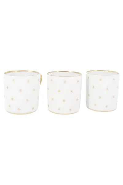 HERTEL & JACOB Espressotasse Set 3x Porzellan Sterne Elegant Mehrfarbig