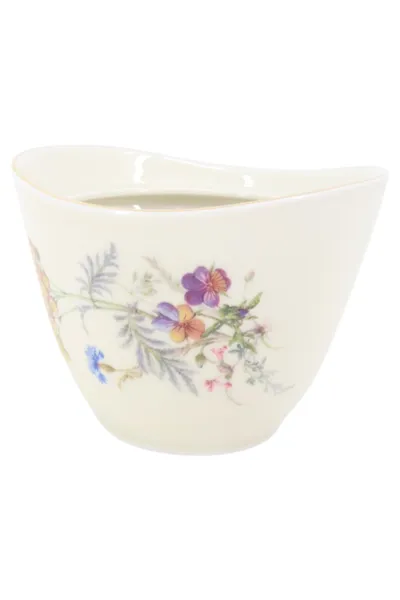 ZEH SCHERZER Zuckerdose Vintage Porzellan Blumen Mehrfarbig