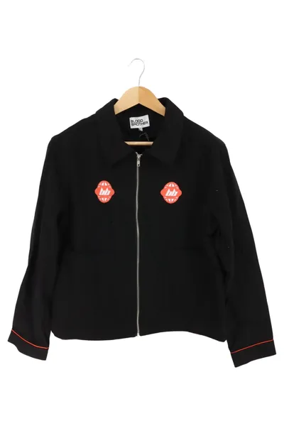 Blood Brother Damen Sweatjacke Gr. 36/S Schwarz Urban Streetwear Logo Print