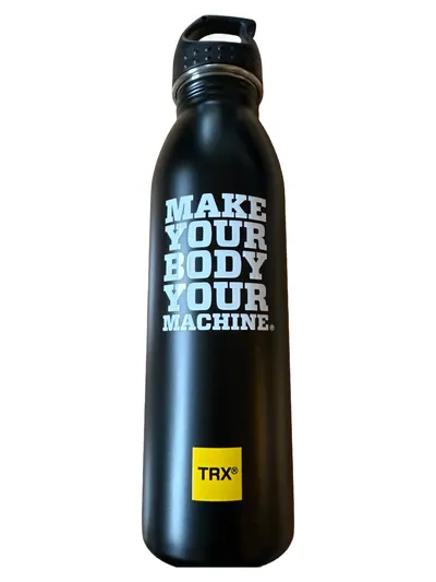 TRX Trinkflasche Edelstahl Schwarz 750ml Sport Fitness Wasserflasche