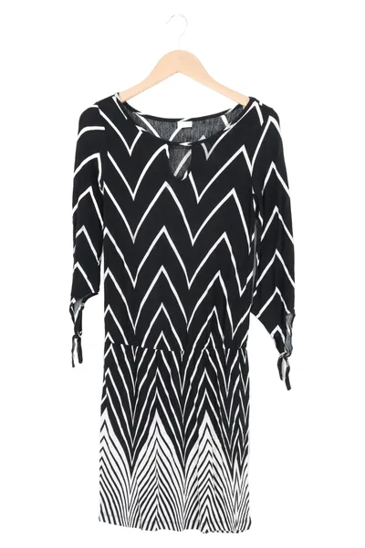 LASCANA Damen Freizeitkleid Gr. 34/XS Viskose Schwarz Grafisch