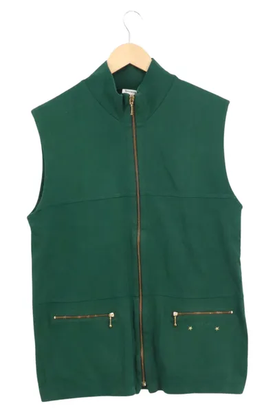 LECOMTE Damen Leichte Weste Gr. 38/M Grün Baumwolle Elegant Casual