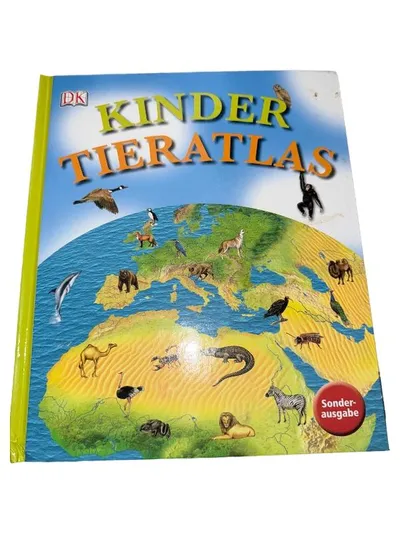 DK Kinder Tieratlas Sonderausgabe Sachbuch Tiere Weltkarte Hardcover