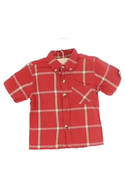 AMIGO Kinder Freizeithemd Gr. 80 Rot Kariert Kurzarm Casual Hemd
