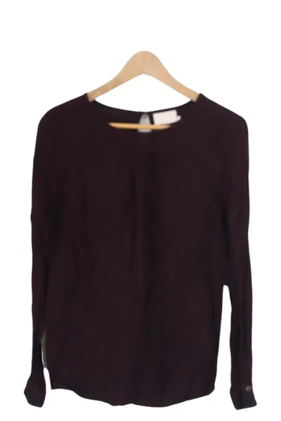 KAFFE Damen Bluse Lila Gr. 38/M Viskose Langarm Casual Elegant