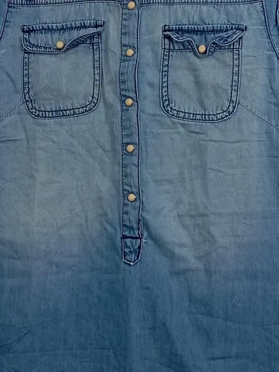 ZARA Kids Jeanskleid Mädchen Gr. 164 Blau Ärmellos Hemdkleid