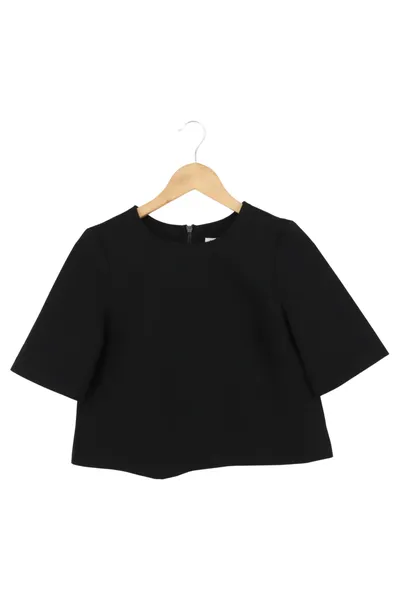 BCBG T-Shirt Damen Gr. 32/XXS Schwarz Elegant Minimalistisch Kurzarm