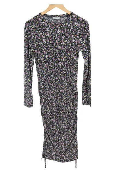 Moves Damen Freizeitkleid 38/M Mehrfarbig Blumenmuster Vintage Raffungen Midi