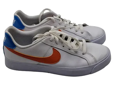Nike Sneaker Low Herren Weiß Orange Blau Leder Gr. 99