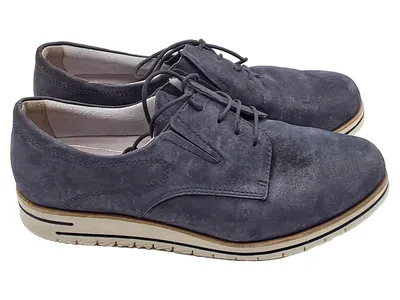 Tamaris Damen Schnürschuhe Derby Halbschuhe Blau Gr. 39 Leder Casual