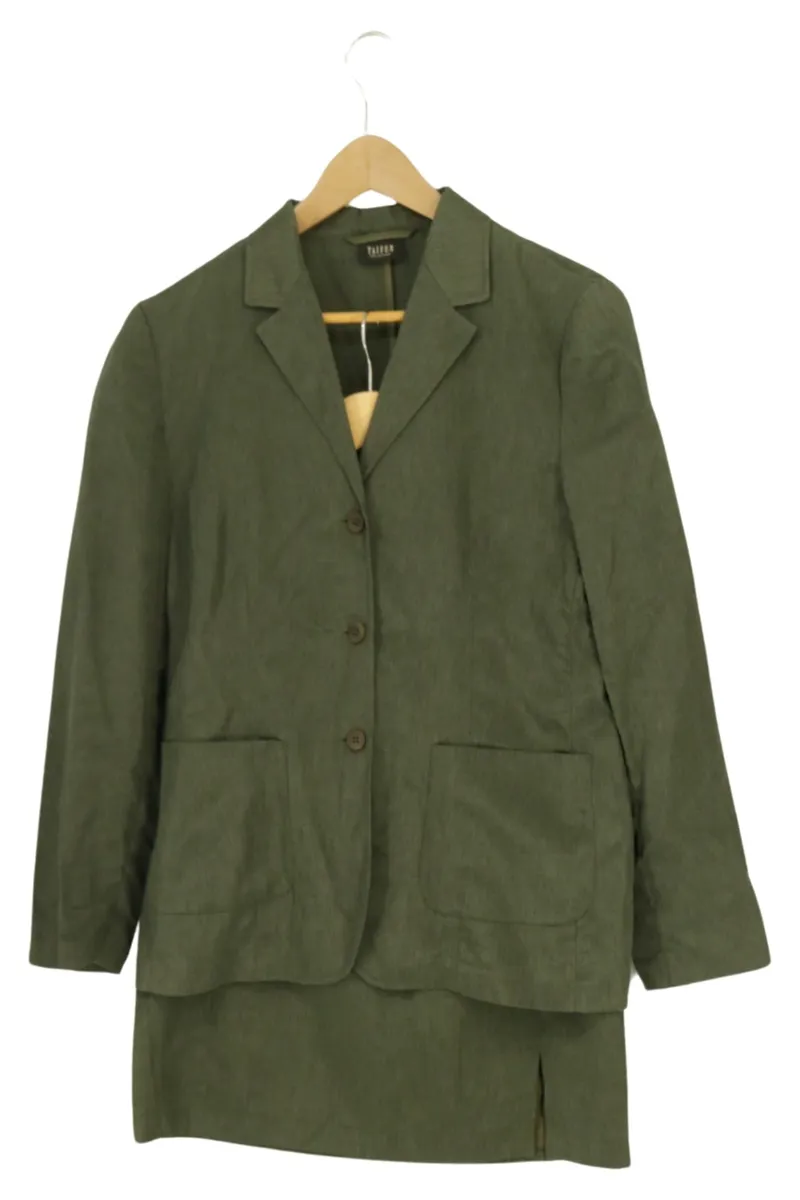 TAIFUN Damen Kostüm mit Rock Blazer Rock Business Elegant Grün Gr. 38/M 1