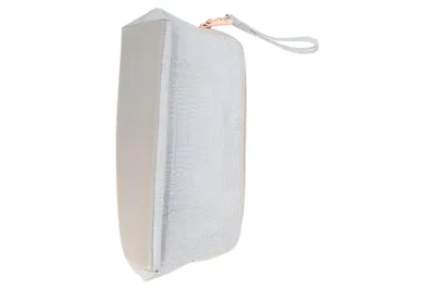 Ted Baker Clutch Damen Grau Kroko-Optik Elegant Lederimitat Tasche