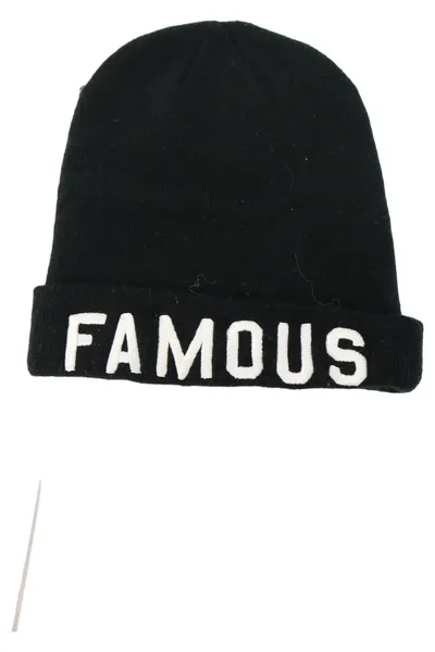 ADIDAS NEO Mütze Beanie Schwarz FAMOUS Schriftzug Unisex Einheitsgröße