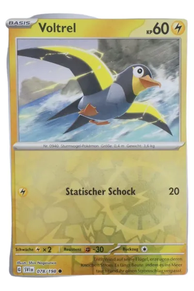 POKéMON Sammelkarte Voltrel Basis KP 60 Sturmvoegel-Pokémon Gelb