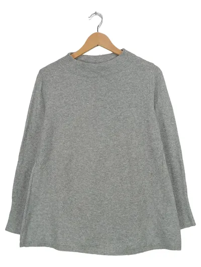 Gerry Weber Damen Pullover Gr. 36/S Grau Meliert Glitzer Langarm