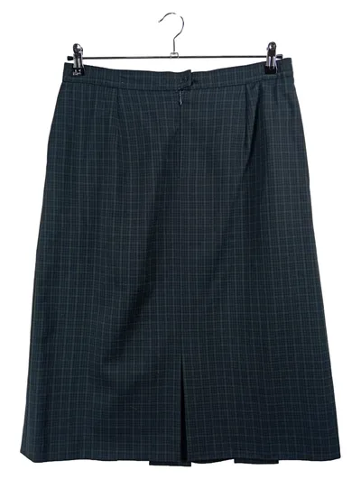 AZ Modell Damen Faltenrock Midirock Kariert Grün Gr. 42 Klassisch