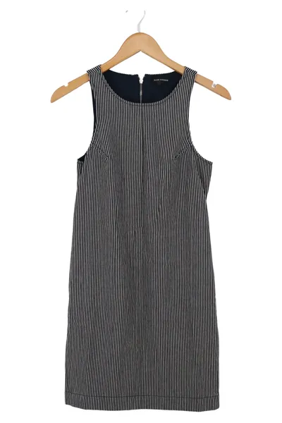 club monaco Damen Freizeitkleid Gr. 38/M Schwarz Gestreift Elegant Klassisch