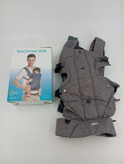 fillikid Babytrage Walk Modern Grau 3,5-15kg Bauchtrage 3-20 Monate