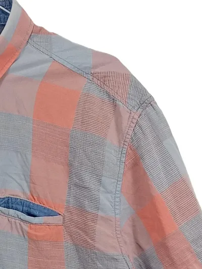 Tom Tailor Herren Freizeithemd Kurzarm Kariert Orange Grau Gr. XL