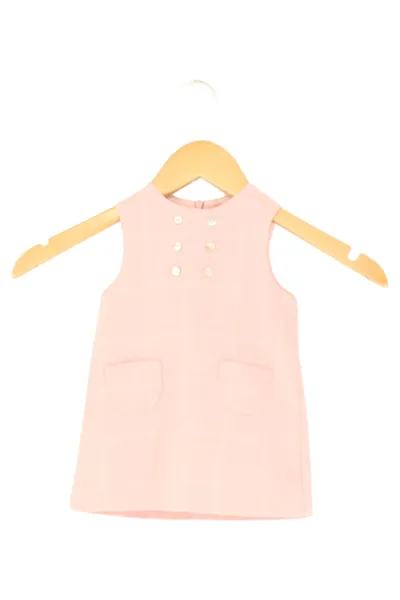 CYRILLUS Sommerkleid Kinder Gr. 98 Rosa Leinen Klassisch Preppy Kariert
