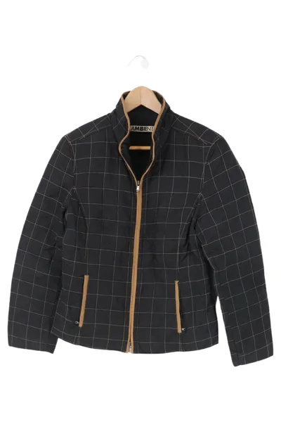 AMBIENTE & CALORE Damen Steppjacke Gr. 38/M Schwarz Kariert Elegant