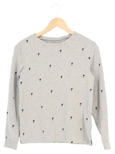 ROXY Kinder Pullover Grau 170 Langarm Palmen-Muster Sweatshirt