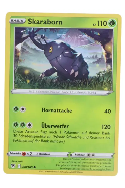 POKéMON Sammelkarte Skaraborn Basis Grün KP 110 Nr. 214 Deutsch