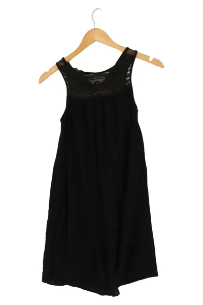 LASCANA Damen Freizeitkleid Gr. 34/XS Schwarz Elegant Bohème Viskose