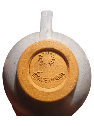 Steuernagel Eierbecher Keramik Blau mit Maus Handarbeit 6 cm