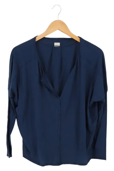 Blaumax Damen Langarmshirt Gr. 34/XS Blau Casual Elegant Baumwolle