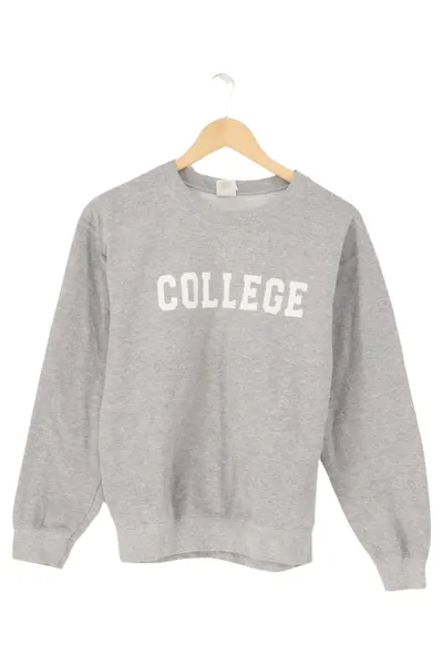 GILDAN Sweatshirt Damen Grau 36/S COLLEGE Schriftzug Casual Pullover